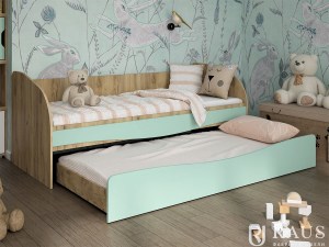 Кровать детская с выкатным спальным местом (Raus)